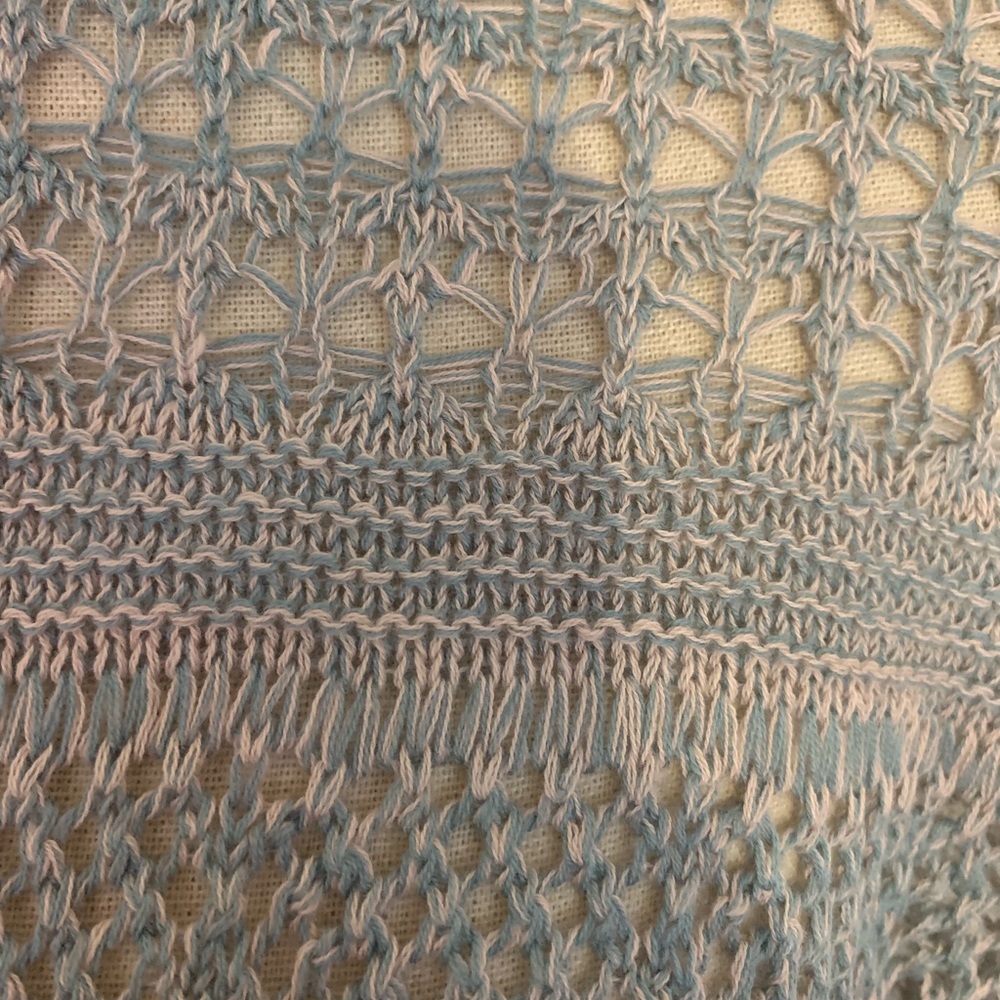 SAGE CROCHET KNIT INTRICATE DESIGN SWEATER TOP - Picture 4 of 7